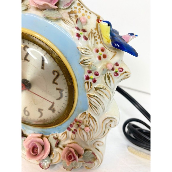 VTG. OCCUPIED JAPAN SC PORCELAIN CLOCK HANDPAINTED - Picture 7 of 15
